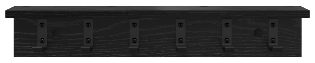 vidaXL Τοίχου Κρεμάστρα με ράφι Μαύρη δρυς 60 x 10.5 x 10.5 εκ