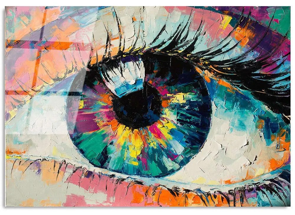 Πίνακας Γυάλινος 123BZM1242 100x70cm Multi Wallity Οριζόντιοι Glass