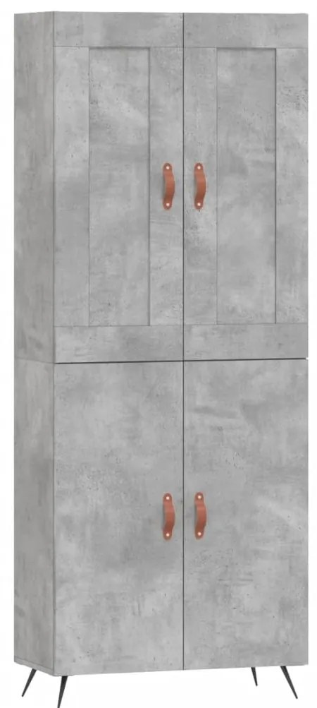 vidaXL Ντουλάπι Γκρι Σκυροδέματος 69,5x34x180 εκ. Επεξεργασμένο Ξύλο