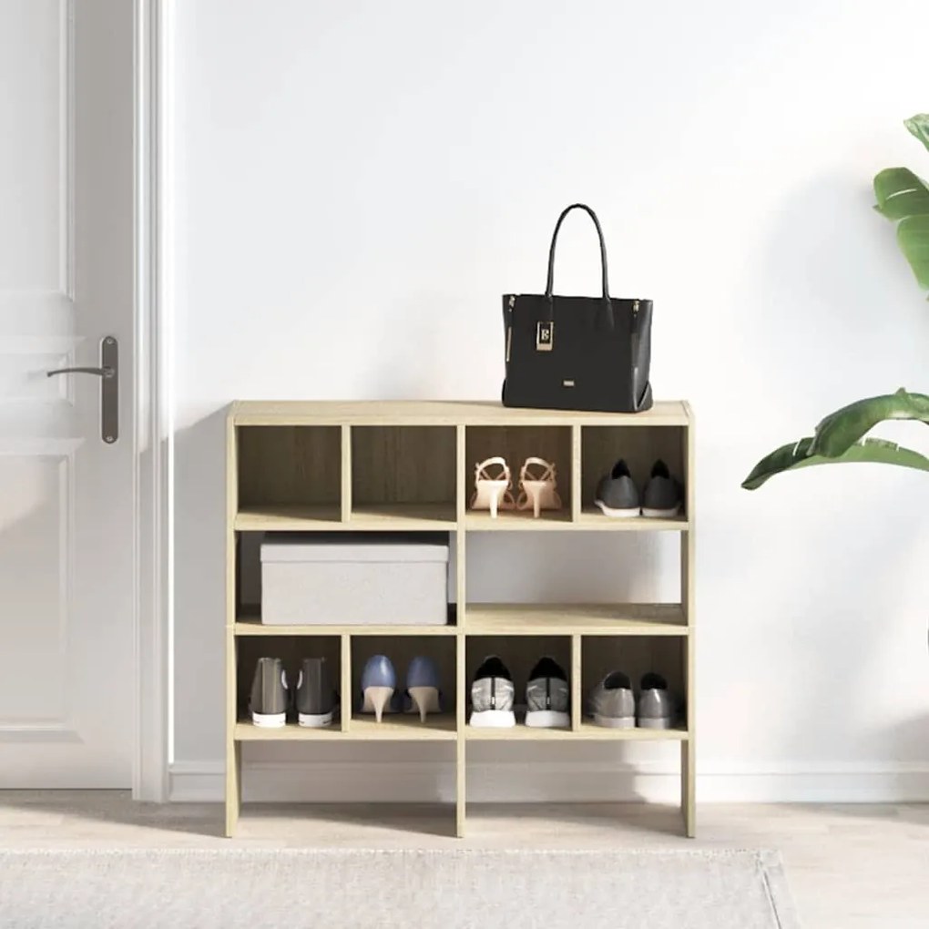 Ράφια παπουτσιών 2 τμχ στοιβαζόμενα Sonoma Oak 89,5x30x40 cm - Καφέ