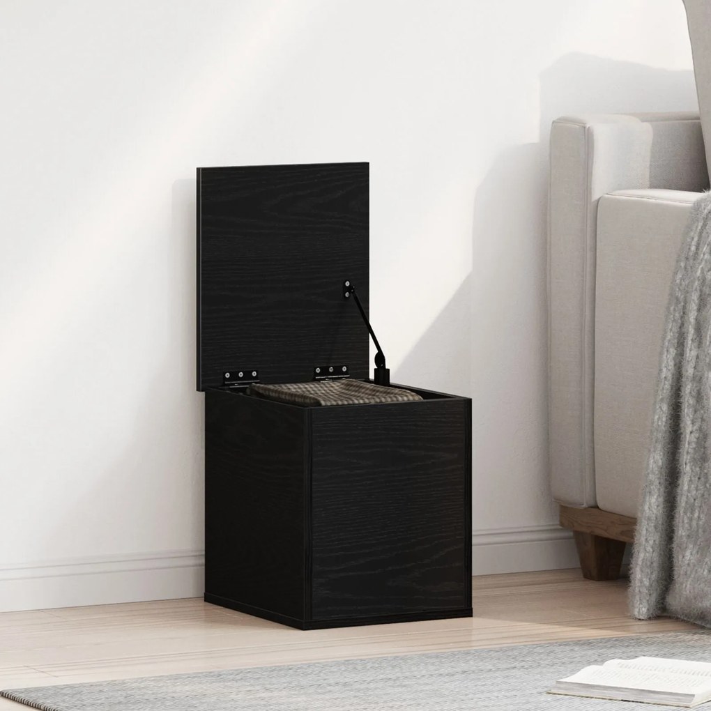 vidaXL Κουτί Αποθήκευσης Μαύρο Δρυς 30x35x35 εκ από Επεξεργασμένο Ξύλο