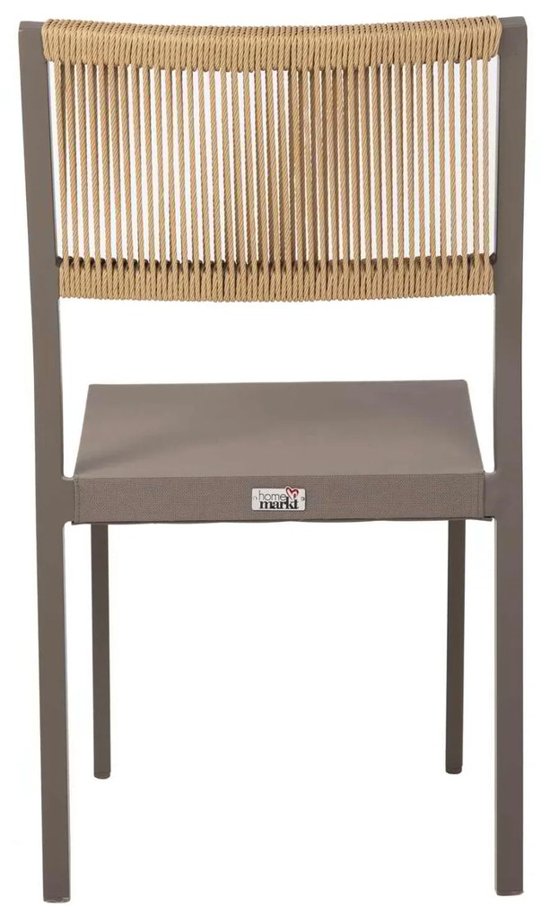 ΚΑΡΕΚΛΑ ΑΛΟΥΜΙΝΙΟΥ ΣΑΜΠΑΝΙ ΜΕ RATTAN &amp; TEXTLINE HM5921.03 46x55,5x83 εκ.