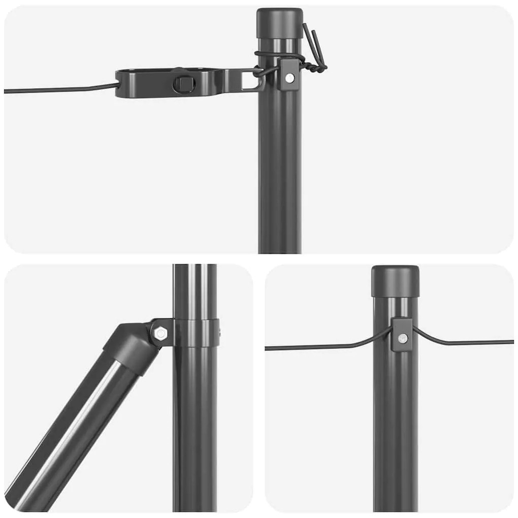 vidaXL Στηλοί Φρακτών με Βάσεις 26 τεμ Ø32mm 70cm Επικαλυμμένος Χάλυβας