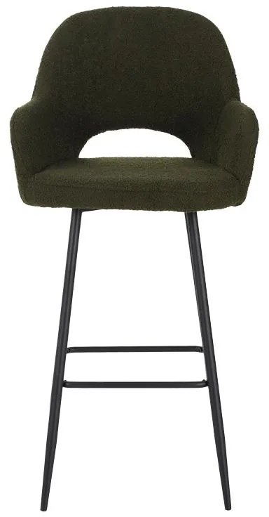 Σκαμπό μπαρ Renish ύφασμα μπουκλέ λαδί και μαύρα μεταλλικά πόδια 51x57x114 εκ. 2αδα 51x57x114 εκ.