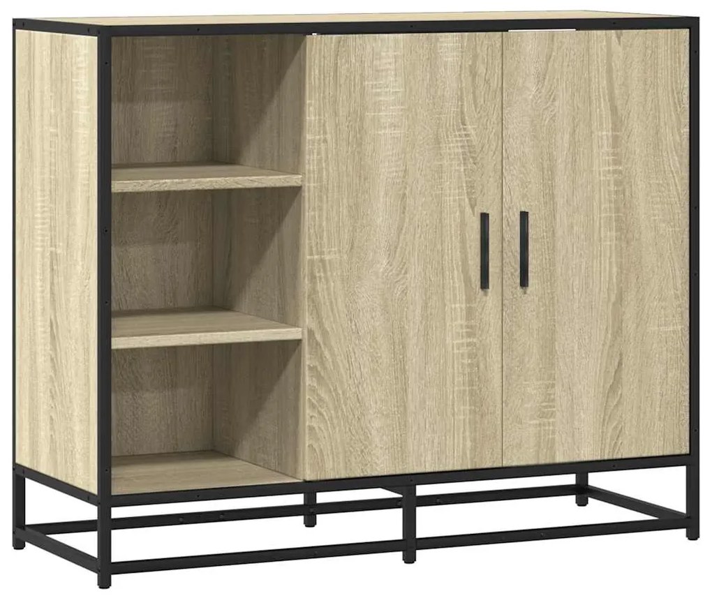 Sideboard Sonoma Oak 92x35x76 cm Κατασκευασμένο ξύλο - Καφέ