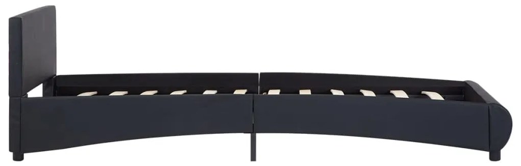 vidaXL Πλαίσιο Κρεβατιού με LED Μαύρο 90 x 200 εκ. Συνθετικό Δέρμα