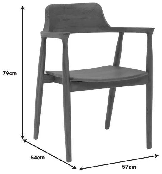 Πολυθρόνα Jambene teak ξύλο σε καρυδί απόχρωση 57x54x79εκ 57x54x79 εκ.