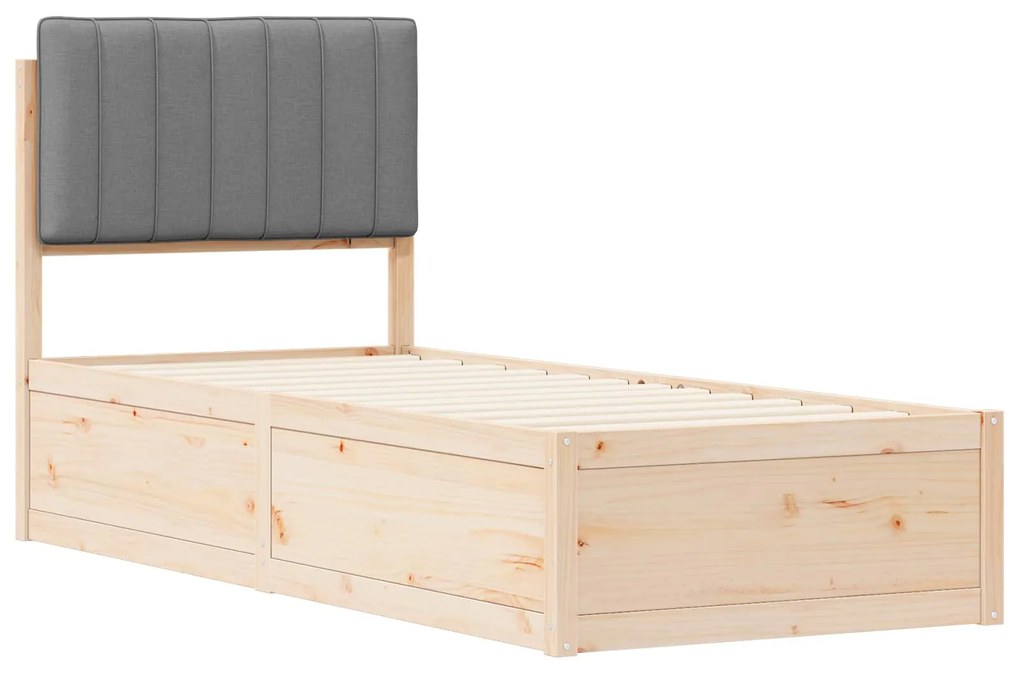 vidaXL Σκελετός Κρεβατιού με Επενδεδυμένο Κεφαλάρι Ανοιχτό γκρι