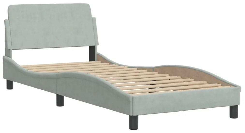 vidaXL Σκελετός Κρεβατιού Dover Αν. Γκρι 80x200 εκ. Βελούδινο