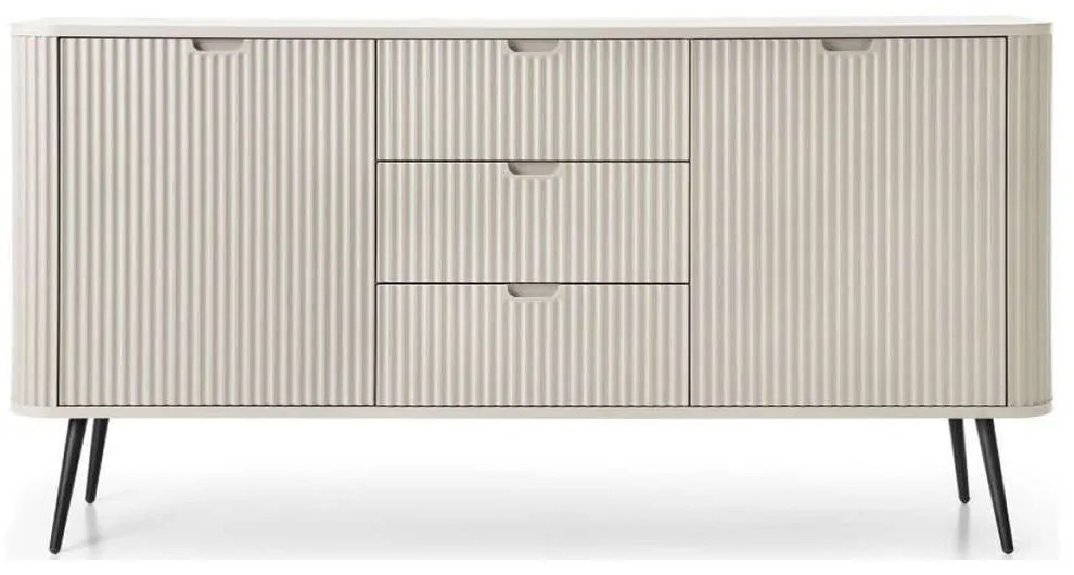 Μπουφές Zoha 162759219 168x39x87cm Beige-Black Μοριοσανίδα, Μέταλλο
