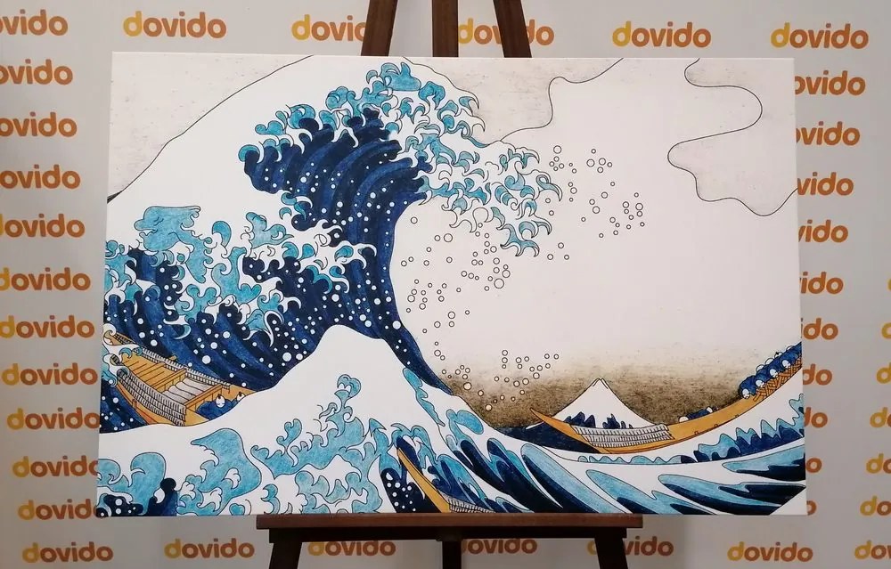 Αναπαραγωγή εικόνας The Great Wave of Kanagawa - Kacushika Hokusai - 60x40