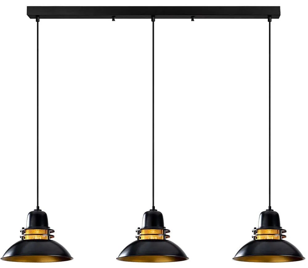 Φωτιστικό Οροφής - Ράγα Tibet 521SHN3565 144x34x123cm 3xE27 40W Black Opviq
