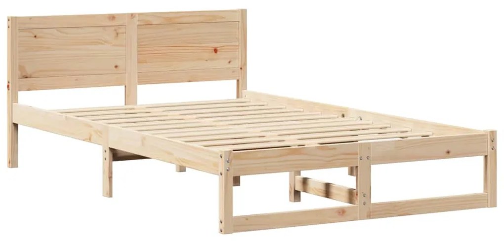 vidaXL Σκελετός Κρεβατιού Καφέ 140 x 190 cm Μασίφ ξύλο πεύκου