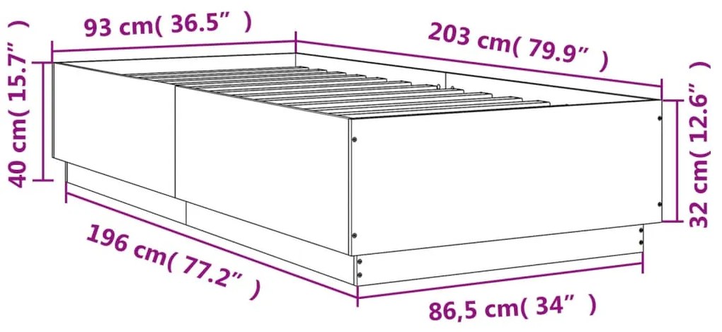 ΠΛΑΙΣΙΟ ΚΡΕΒΑΤΙΟΥ ΓΚΡΙ SONOMA 90X200 ΕΚ. ΕΠΕΞΕΡΓΑΣΜΕΝΟ ΞΥΛΟ 3209728