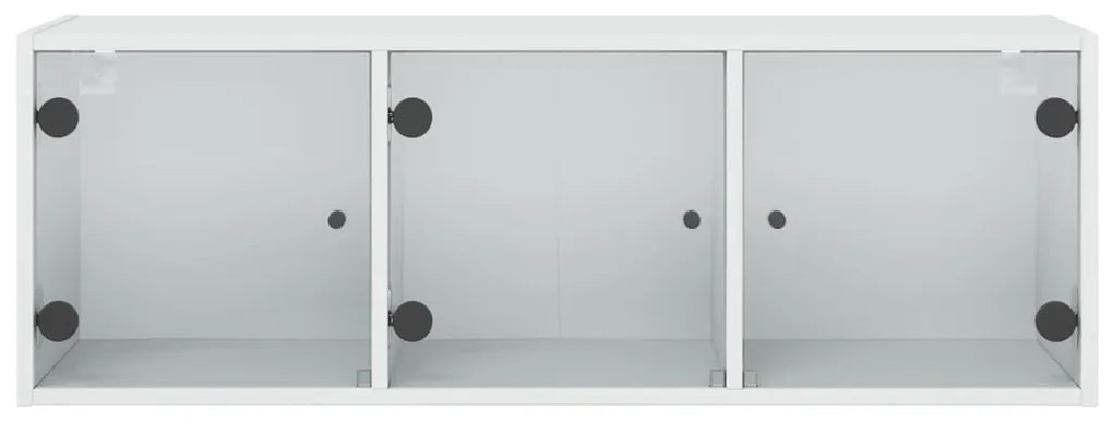 vidaXL Ντουλάπι Τοίχου Λευκό 102x37x35 εκ. με Γυάλινες Πόρτες