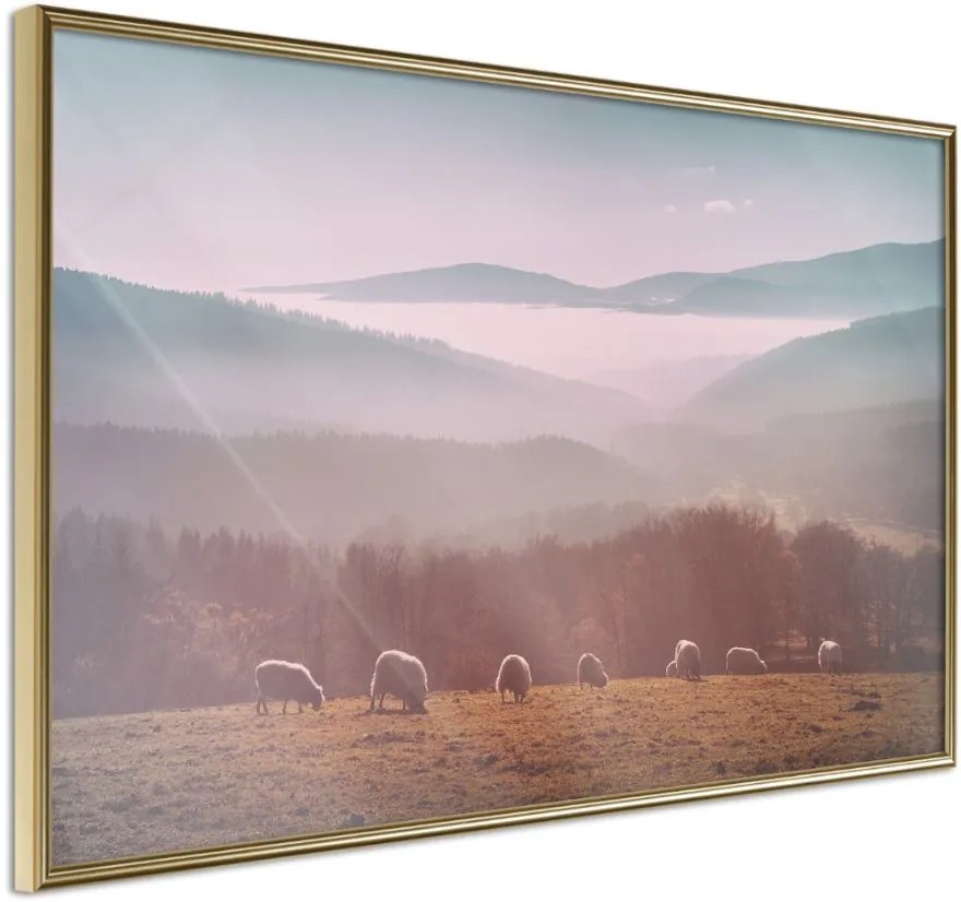 Αφίσα - Mountain Pasture - 30x20 - Χρυσό - Χωρίς πασπαρτού