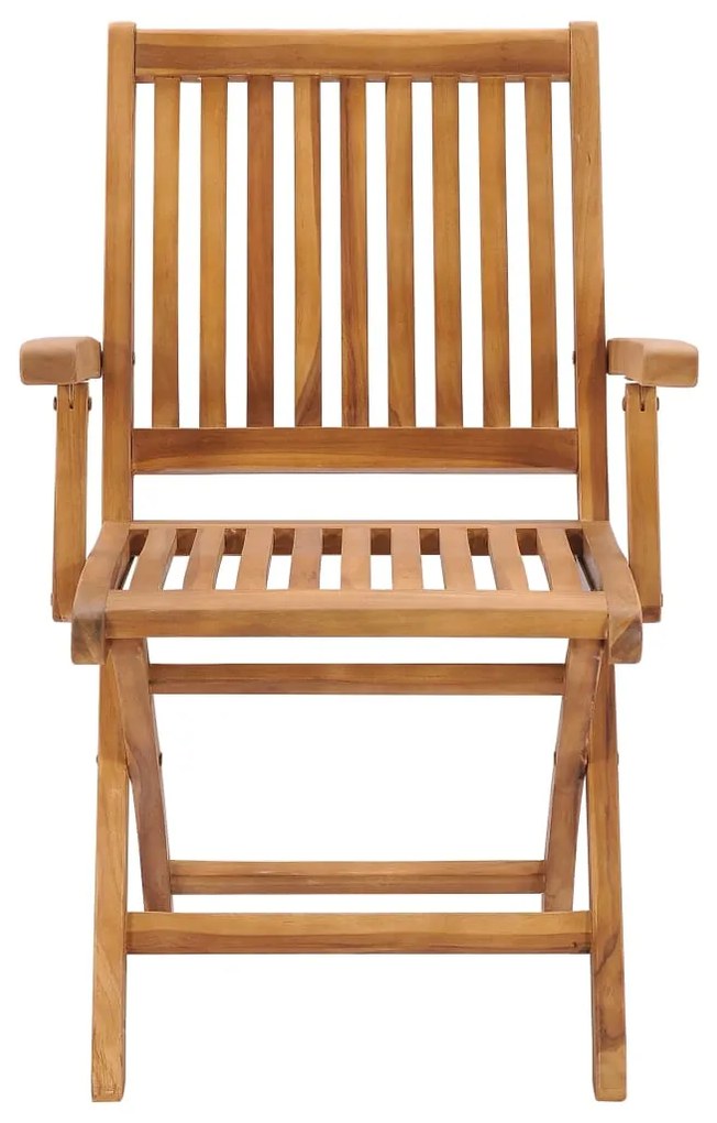 vidaXL Καρέκλες Κήπου 2 τεμ. από Μασίφ Ξύλο Teak & Γκρι Καρό Μαξιλάρια