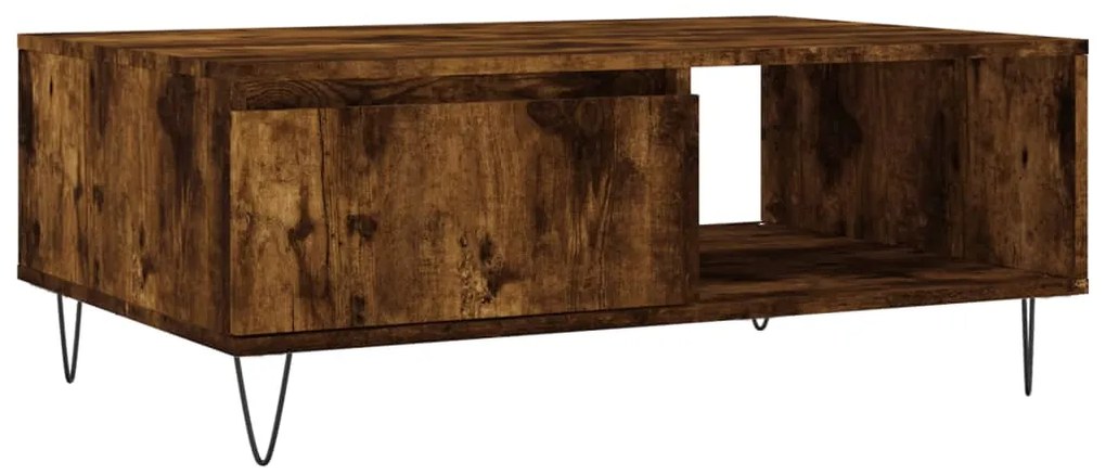 vidaXL Τραπεζάκι Σαλονιού Καπνιστή Δρυς 90x60x35εκ. Επεξεργασμ. Ξύλο