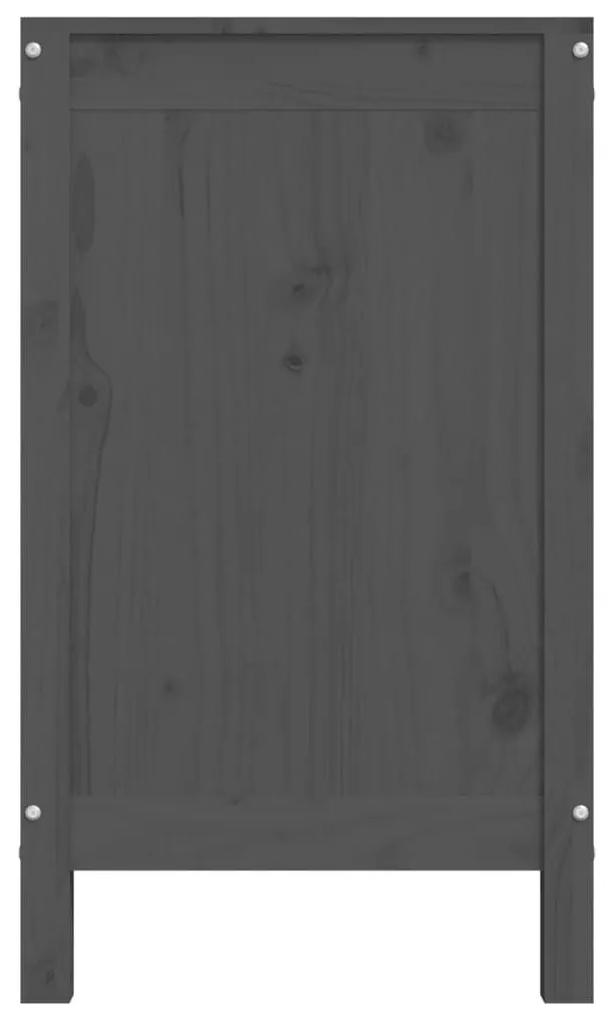 Καλάθι Ρούχων Γκρι 88,5x44x76 εκ. από Μασίφ Ξύλο Πεύκου - Γκρι