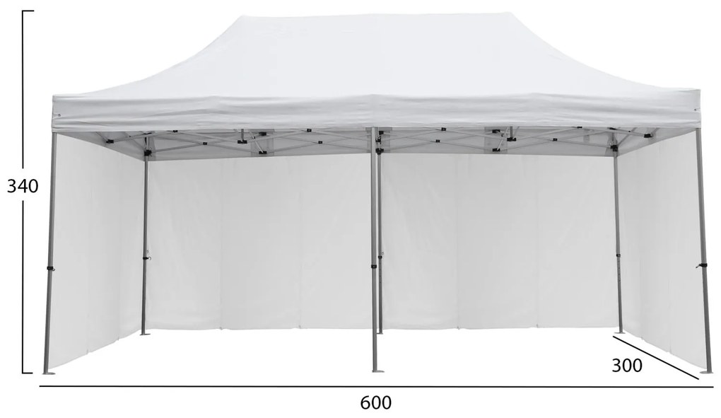 Κιόσκι Gazebo Επαγγελματικό Βαρέως τύπου Cressen C21099.01 Πτυσσόμενο Αλουμινίου 3x6x3,4Υμ.