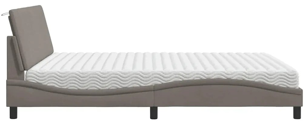 vidaXL Κρεβάτι με Στρώμα Hanko Taupe 180x200 εκ. Υφασμάτινο