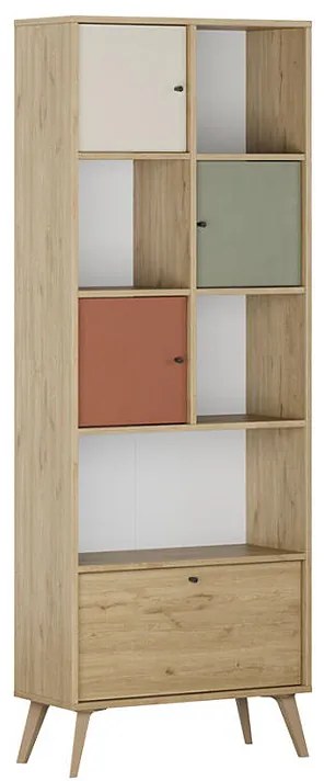 Βιβλιοθήκη Terra Megapap χρώμα florida oak 67x30x181εκ.