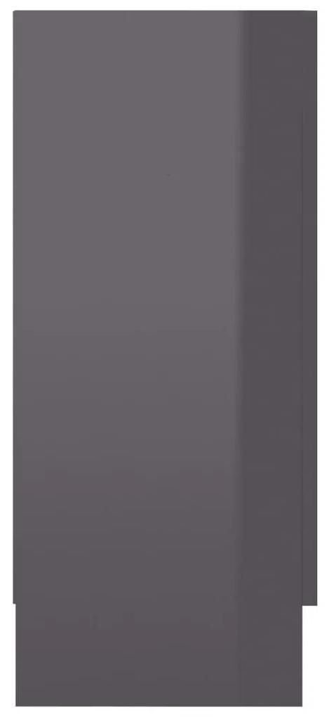 Βιτρίνα Γυαλιστερό Γκρι 120 x 30,5 x 70 εκ. από Μοριοσανίδα - Γκρι