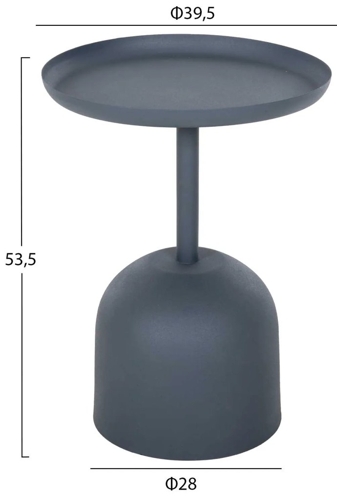 ΤΡΑΠΕΖΙ ΒΟΗΘΗΤΙΚΟ ΣΤΡΟΓΓΥΛΟ DELBEL HM4261.05 ΜΕΤΑΛΛΟ ΜΠΛΕ ΣΚΟΥΡΟ Φ39,5x53,5Υ εκ.