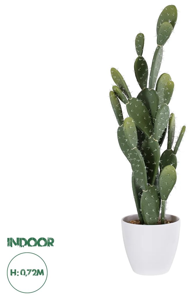 20097 GloboStar® Artificial Garden OPUNTIA FICUS-INDICA CACTUS 20097 Τεχνητό Διακοσμητικό Φυτό Κάκτος Φραγκοσυκιά Υ72cm