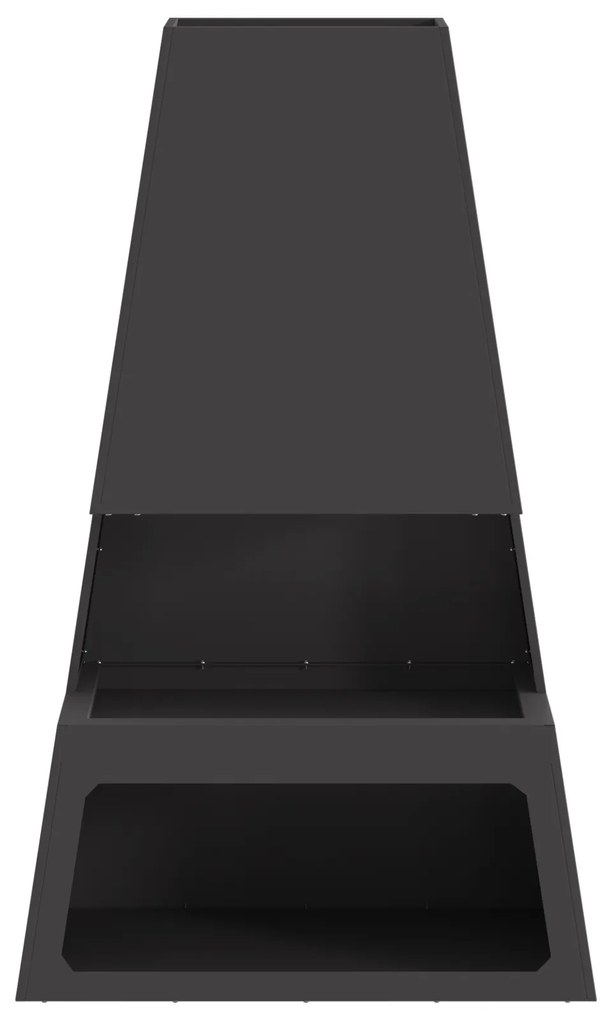 vidaXL Φουγάρο με Αποθήκη Ξύλων Μαύρο 60x35x100 εκ. Χάλυβας