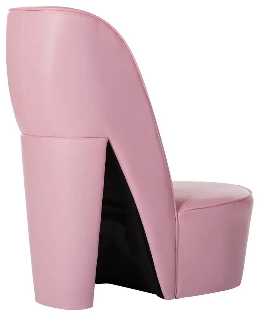 Κάθισμα Γόβα Ροζ από Συνθετικό Δέρμα - Ροζ