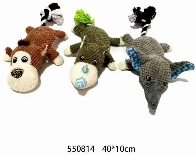 Λούτρινο παιχνίδι σκύλου ζωάκι με σχοινί - 40x10cm - 550814