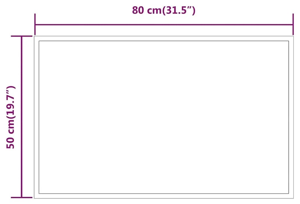 vidaXL Καθρέφτης Μπάνιου με LED 80x50 εκ.