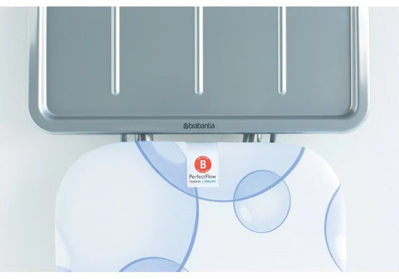Σιδερώστρα Brabantia B 90300120, 124x38 cm, 7 θέσεις ρύθμισης, υποδοχή γεννήτριας ατμού, PerfectFlow, Λευκό/Μπλε
