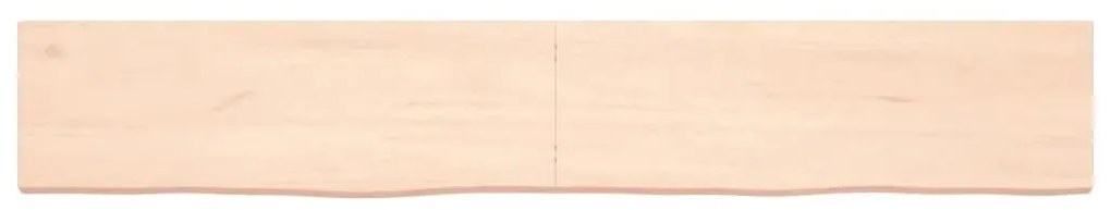 Ράφι Τοίχου 180x30x(2-4) εκ. από Ακατέργαστο Μασίφ Ξύλο Δρυός - Καφέ