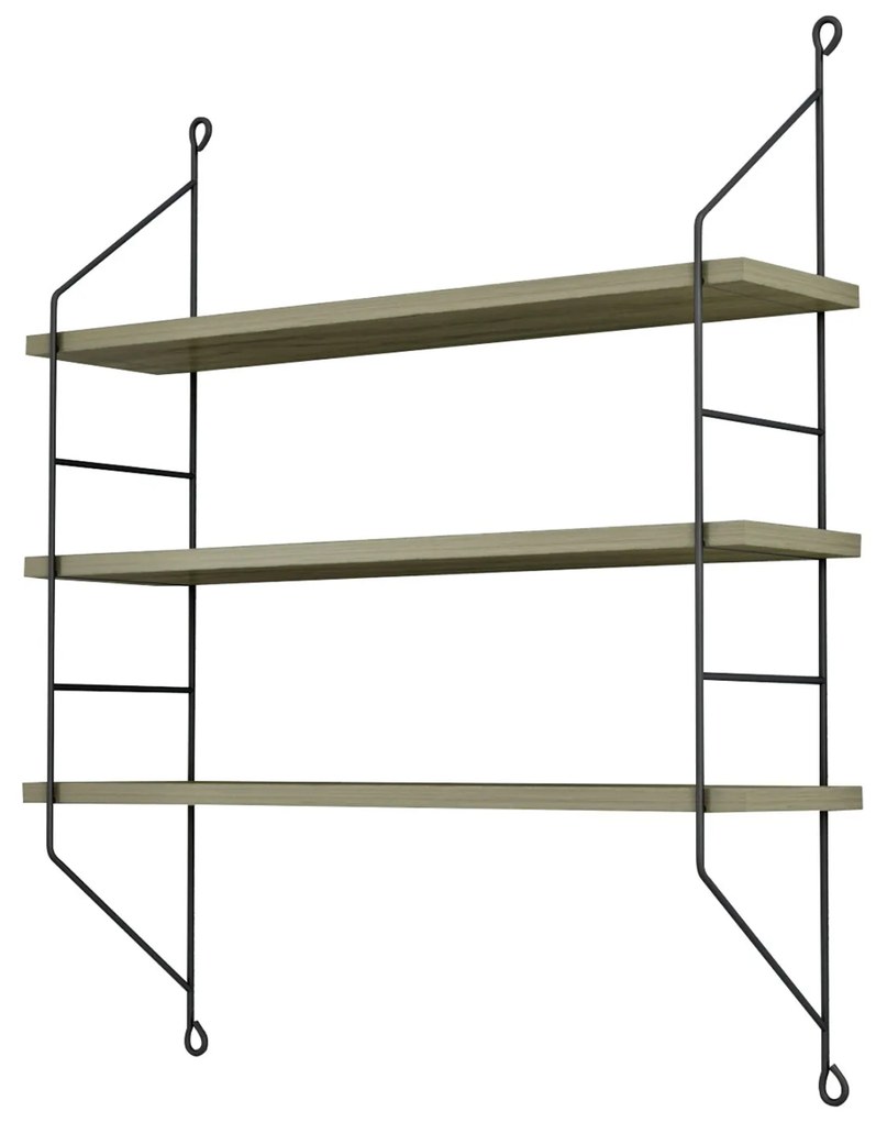 Ραφιέρα Τοίχου Achala Μελαμίνης Olive Grey 60x15x68Y Εκ.