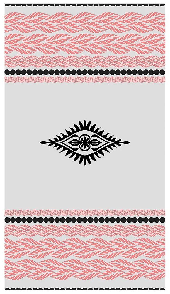 Πετσέτα Θαλάσσης - Παρεό Inuvit Grey-Pink Palamaiki Θαλάσσης 86x160cm 100% Cotton