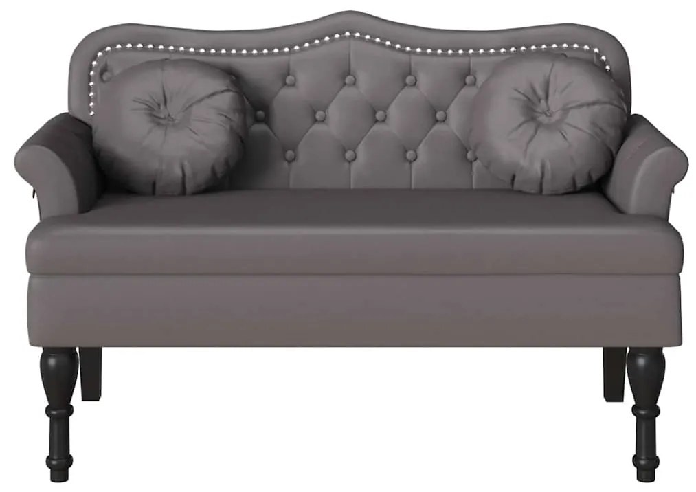 vidaXL Καναπές Chesterfield Γκρι 120,5 x 65 x 75 εκ. Τεχνητό Δέρμα