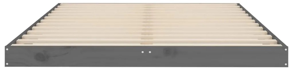 vidaXL Σκελετός Κρεβατιού Γκρι 120x190εκ Μασίφ Ξύλο Πεύκο Small Double