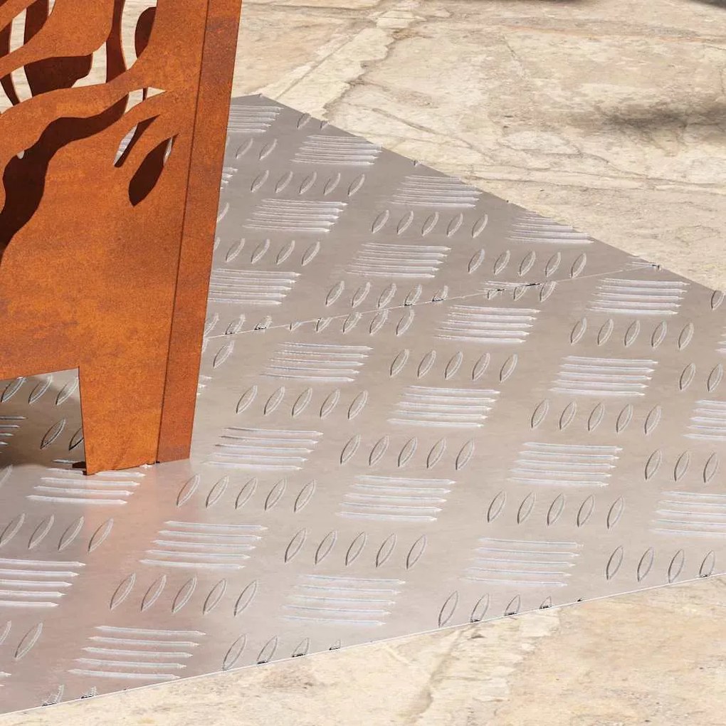 vidaXL Επιφάνειες Καρό 2 pcs Ασημί 100 x 40 cm Αλουμίνιο