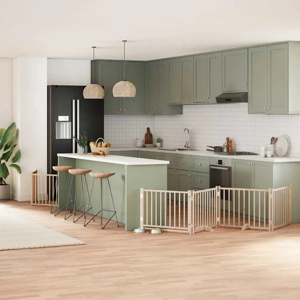 Διαχωριστικό Σκύλων/Πόρτα Πτυσσόμενο 10 Πάνελ 800εκ Ξύλο Λεύκας