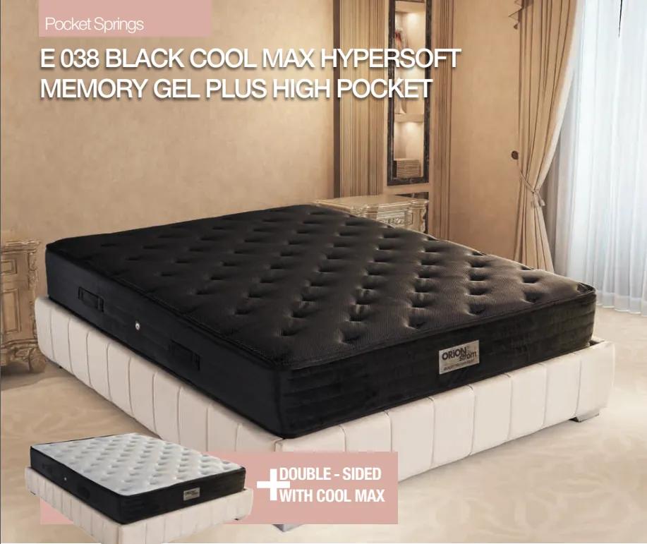 Στρώμα  E038 Black Cool Max Hyper Soft Memory Gel Plus High Pocket  100×200 εκ.  Σκληρότητας: Μαλακό  Orion Strom