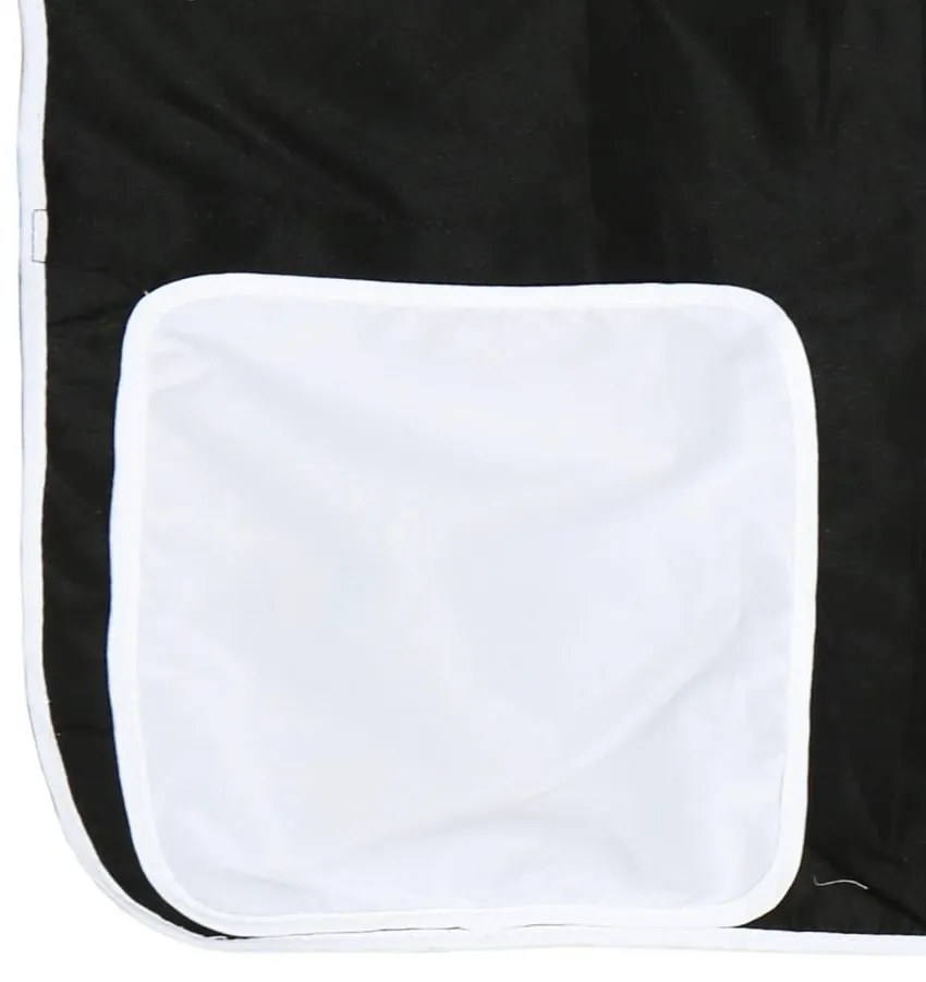 Υπερυψ. Κρεβάτι με Τούνελ Λευκό/Μαύρο 80x200 εκ. Μασίφ Πεύκο - Μαύρο