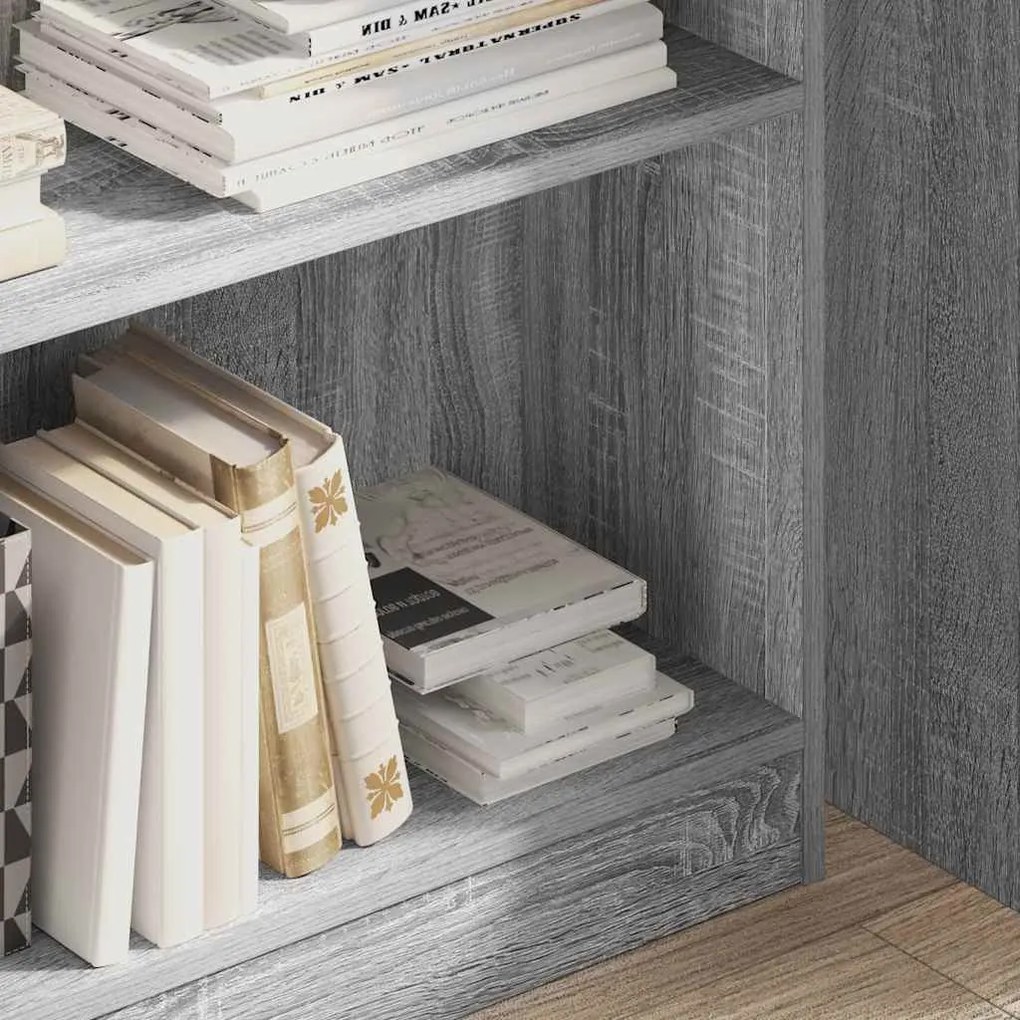 vidaXL Βιβλιοθήκη Γκρι Sonoma 80x24x109 εκ. από Επεξεργ. Ξύλο