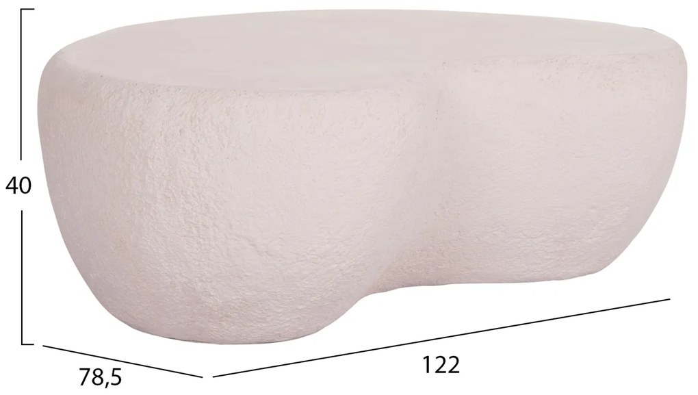 ΤΡΑΠΕΖΙ ΣΑΛΟΝΙΟΥ GERSON HM18151.02L FIBER CEMENT ΣΕ ΛΕΥΚΟ--122x78,5x40Υεκ.