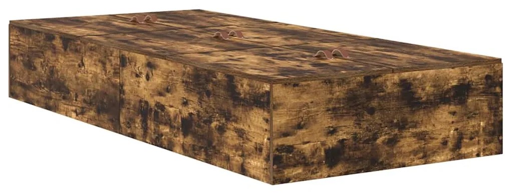 vidaXL Κρεβάτι με αποθηκευτικό χώρο Καπνιστό Δρύς 90 x 190 cm