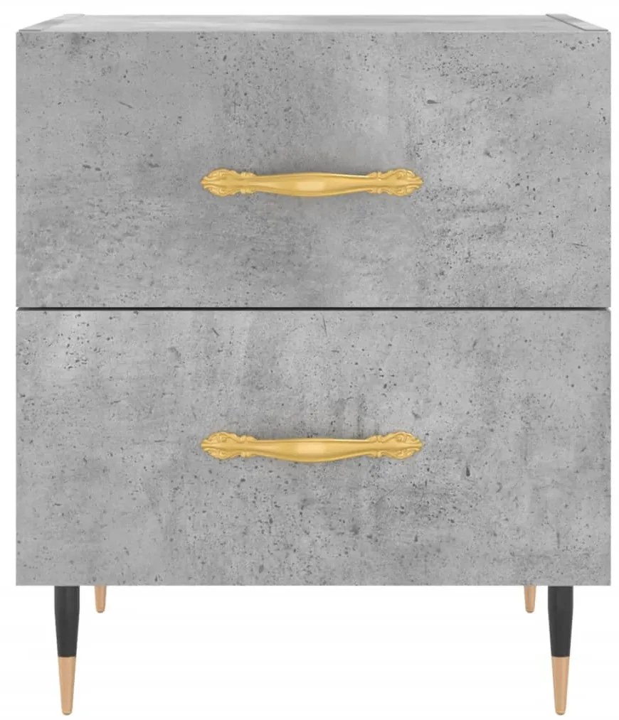 vidaXL Κομοδίνο Γκρι Σκυροδ. 40 x 35 x 47,5 εκ. από Επεξεργασμένο Ξύλο