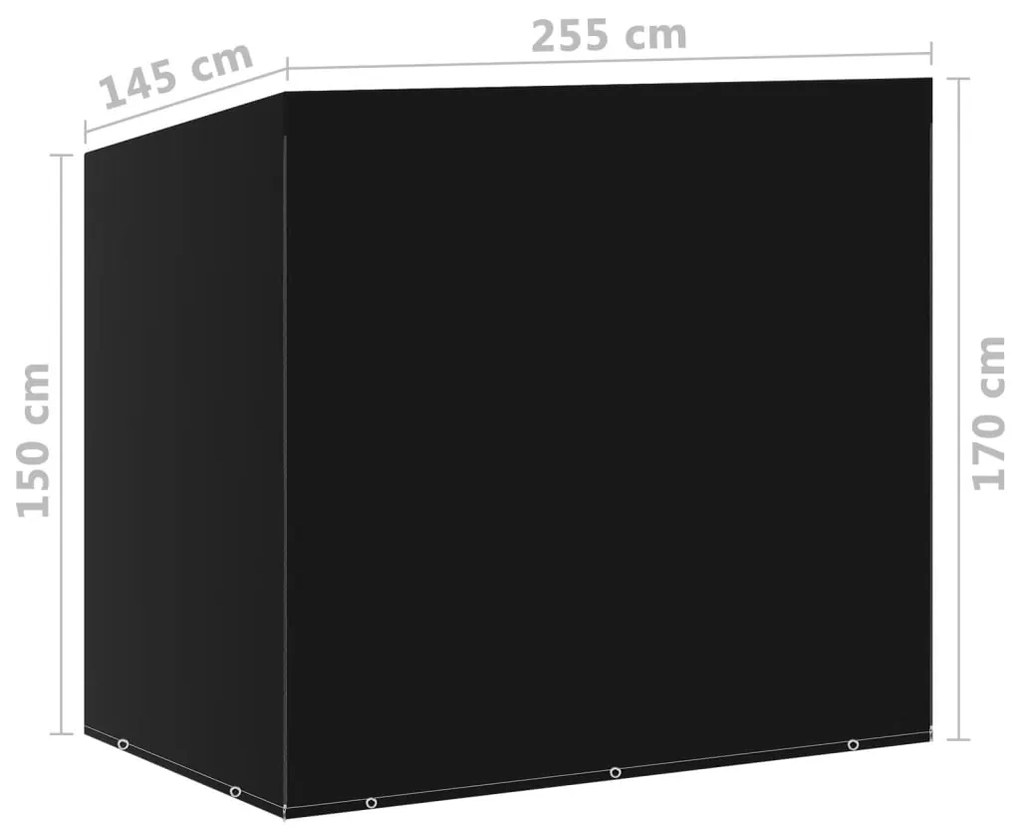 Καλύμματα Κούνιας Κήπου 2 τεμ. με 10 Κρίκους 255x145x170 εκ. - Μαύρο