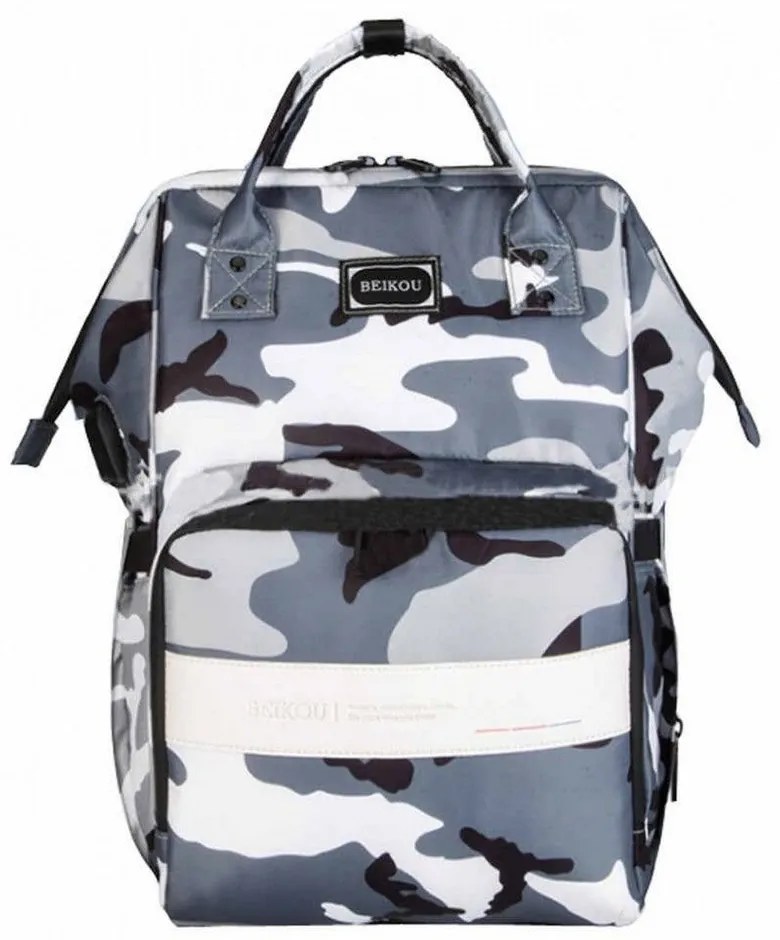 Τσάντα Μωρού Πλάτης B-265 Παραλλαγή 38x25x17 Grey Beikou Ύφασμα