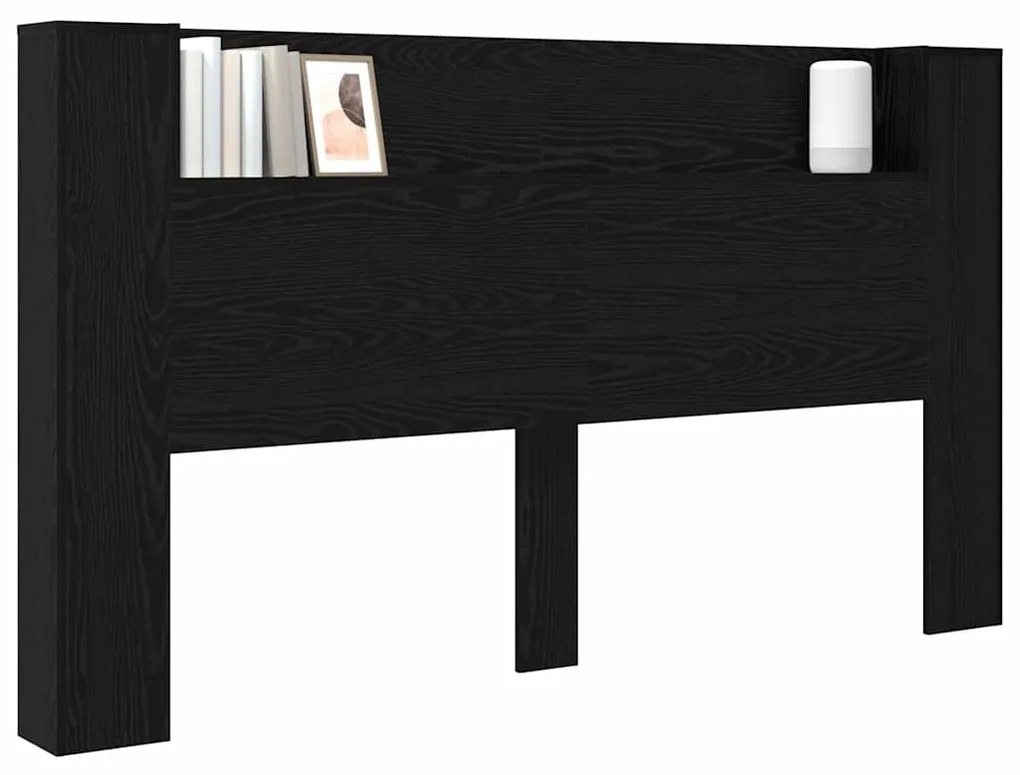 vidaXL Κεφαλάρι Μαύρη Οξυά 180 x 17 x 104,5 εκ Επεξεργασμένο ξύλο